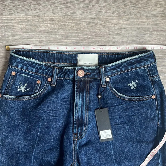 NEW one teaspoon VIRGIN BLUE AWESOME BAGGIES HIGH WAIST STRAIGHT LEG JEANS BLUE - Picture 9 of 14